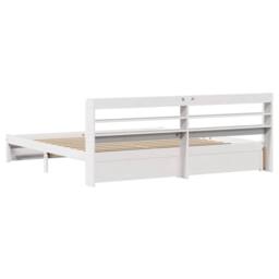 Berkfield Home Bed Frame with Headboard without Mattress White 180x200 cm Super King - thumbnail 8