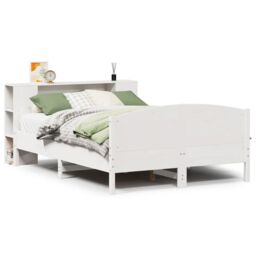 Berkfield Home Bookcase Bed without Mattress White 140x200cm Solid Wood Pine - Size: 140x200 cm - thumbnail 2