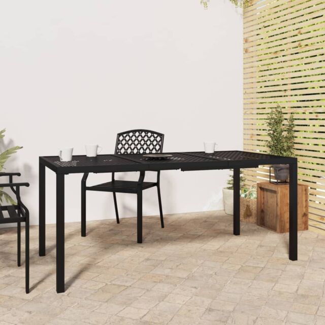 Berkfield Home Garden Table Anthracite 165x80x72 cm Steel in Black - Size: 165 x 80 x 72 cm - image 1