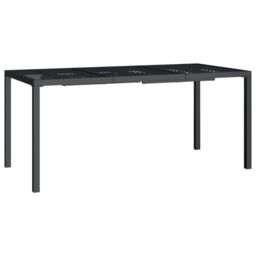 Berkfield Home Garden Table Anthracite 165x80x72 cm Steel in Black - Size: 165 x 80 x 72 cm - thumbnail 2