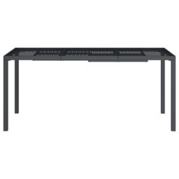 Berkfield Home Garden Table Anthracite 165x80x72 cm Steel in Black - Size: 165 x 80 x 72 cm - thumbnail 3