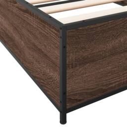 Berkfield Home Durable Bed Frame without Mattress Brown Oak 90x190 cm Single - thumbnail 7