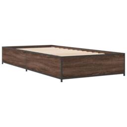 Berkfield Home Durable Bed Frame without Mattress Brown Oak 90x190 cm Single - thumbnail 1