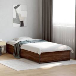 Berkfield Home Durable Bed Frame without Mattress Brown Oak 90x190 cm Single - thumbnail 2