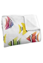 JQ Licensing Royce Mcclure Zig Zag Tropical Fish Silky Touch Super Soft Throw Blanket 152 X 127 cm in White - thumbnail 3