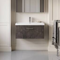 Balterley Winshill Contemporary 1 Drawer Wall Hung Vanity Basin Unit, 800mm in Grey - thumbnail 6
