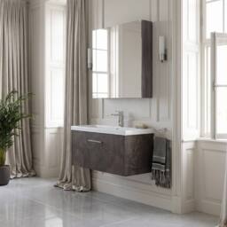 Balterley Winshill Contemporary 1 Drawer Wall Hung Vanity Basin Unit, 800mm in Grey - thumbnail 4