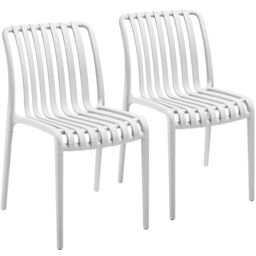 tectake Garden chairs Alcudia - durable, stackable & weather-resistant in Cream - Size: 2 Seater