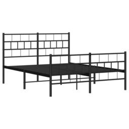 Berkfield Home Metal Bed Frame with Headboard & Footboard Black 140x200 cm - thumbnail 4