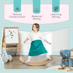 AIYAPLAY Kids Wooden Balance Board for Children, for 3-8 Years Old in Natural - thumbnail 5