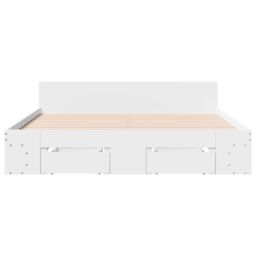 Berkfield Home Bed Frame with Drawers without Mattress White 140x200 cm - thumbnail 4