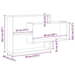 Berkfield Home Wall Shelf Artisan Oak 104x20x58.5 cm Engineered Wood in Brown - thumbnail 9