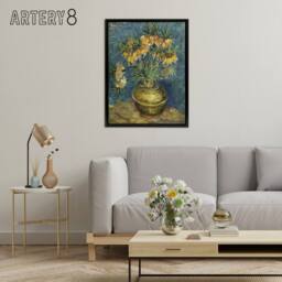 "Artery8 Van Gogh Fritillaries In Copper Vase Framed Canvas Wall Art Print - Size: W12"" x H16""" - thumbnail 3