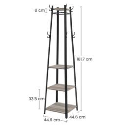 Kelvenix Greige Clothes Rack with 3 Tier Shelf in Beige - thumbnail 2