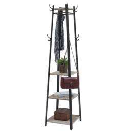 Kelvenix Greige Clothes Rack with 3 Tier Shelf in Beige