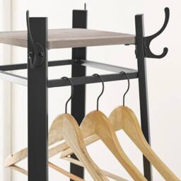 Kelvenix Greige Clothes Rack with 3 Tier Shelf in Beige - thumbnail 3