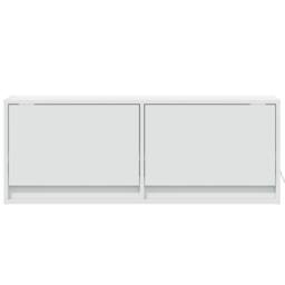 Berkfield Home TV Wall Cabinet with LED Lights White 100x31x35 cm - Size: 100 x 31 x 35 cm - thumbnail 6