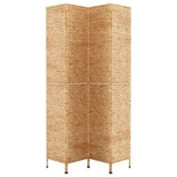 Berkfield Home Room Divider 4-Panel 163x180 cm Water Hyacinth in Brown - thumbnail 4