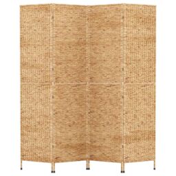 Berkfield Home Room Divider 4-Panel 163x180 cm Water Hyacinth in Brown - thumbnail 3