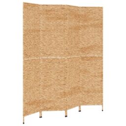 Berkfield Home Room Divider 4-Panel 163x180 cm Water Hyacinth in Brown - thumbnail 6
