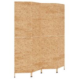 Berkfield Home Room Divider 4-Panel 163x180 cm Water Hyacinth in Brown - thumbnail 2