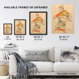"Artery8 Anton Peschka Jr Portrait of a Child Schiele Wall Art Poster Print in Beige - Size: W18"" x H24""" - thumbnail 3