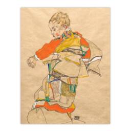 "Artery8 Anton Peschka Jr Portrait of a Child Schiele Wall Art Poster Print in Beige - Size: W18"" x H24""" - thumbnail 1