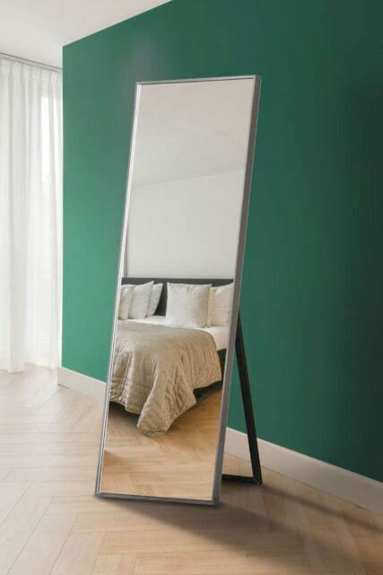 "MirrorOutlet Silver Aluminium Edged Cheval Mirror 67"" X 23"" (170CM X 58CM) - Size: 1 Pack" - image 1