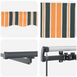 Berkfield Home Manual Retractable Awning with LED Green & Yellow 300x250 cm - thumbnail 8
