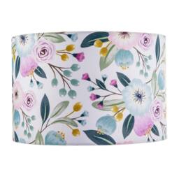 Happy Homewares Elegant Cotton Lampshade with Watercolour Style Botanical Floral Decor in Pink - Size: 12 inches - thumbnail 4