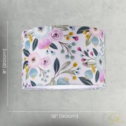 Happy Homewares Elegant Cotton Lampshade with Watercolour Style Botanical Floral Decor in Pink - Size: 12 inches - thumbnail 7
