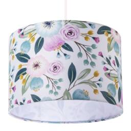 Happy Homewares Elegant Cotton Lampshade with Watercolour Style Botanical Floral Decor in Pink - Size: 12 inches - thumbnail 5