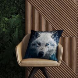 Warren Reed - Designer White Wolf Face Splashart Outdoor Cushion - Size: 60 cm x 60 cm - thumbnail 2