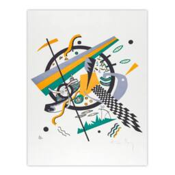 Artery8 Wassily Kandinsky Framed Wall Art Small Worlds IV Abstract Painting in White - Size: A4 - thumbnail 3