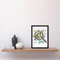 Artery8 Wassily Kandinsky Framed Wall Art Small Worlds IV Abstract Painting in White - Size: A4 - thumbnail 2
