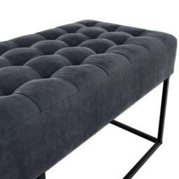 Wyld Haus Cavan Upholstered Diamond Bench Steel Grey Chenille - thumbnail 5