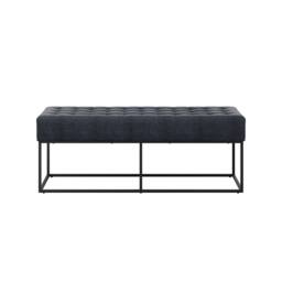 Wyld Haus Cavan Upholstered Diamond Bench Steel Grey Chenille - thumbnail 2