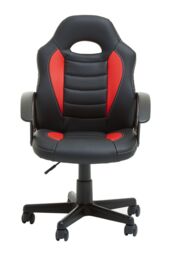 Orsina PU Leather Effect Home Office Gaming Chair in Red - thumbnail 2