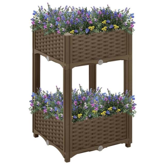 Berkfield Home Raised Bed 40x40x71 cm Polypropylene in Brown - Size: 40 x 40 x 71 cm