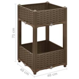 Berkfield Home Raised Bed 40x40x71 cm Polypropylene in Brown - Size: 40 x 40 x 71 cm - thumbnail 5