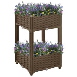 Berkfield Home Raised Bed 40x40x71 cm Polypropylene in Brown - Size: 40 x 40 x 71 cm - thumbnail 1