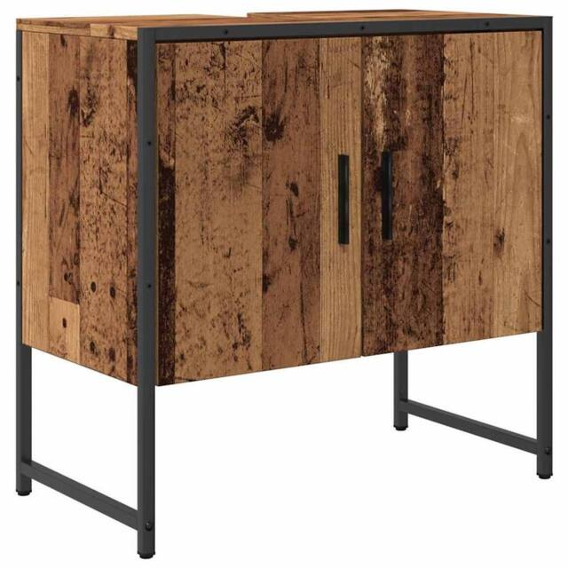 Berkfield Home Bathroom Sink Cabinet Old Wood 60x33x60 cm Engineered Wood in Brown - Size: 60 x 33 x 60 cm - image 1