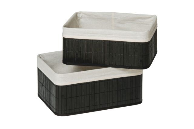 Orsina Set Of Two Kankyo Bamboo Storage Boxes in Black - image 1