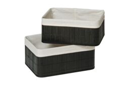 Orsina Set Of Two Kankyo Bamboo Storage Boxes in Black