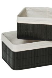 Orsina Set Of Two Kankyo Bamboo Storage Boxes in Black - thumbnail 3