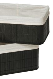 Orsina Set Of Two Kankyo Bamboo Storage Boxes in Black - thumbnail 2
