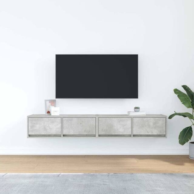 Berkfield Home TV Cabinets 2 pcs Concrete Grey 80x31x25.5 cm Engineered Wood - image 1