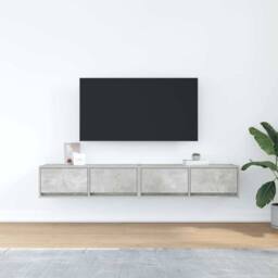 Berkfield Home TV Cabinets 2 pcs Concrete Grey 80x31x25.5 cm Engineered Wood - thumbnail 1