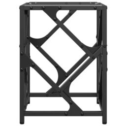 Berkfield Home Coffee Table with Transparent Glass Top 30x30x41 cm Steel in Black - Size: 30 x 30 x 41 cm - thumbnail 5