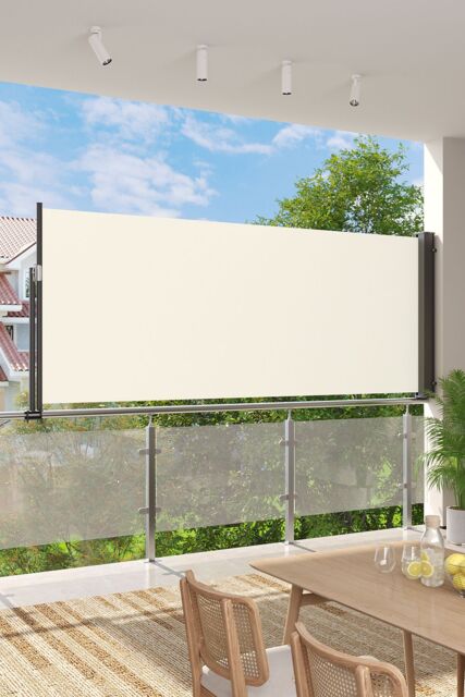 Living and Home 3m W x 1.4m D Retractable Side Awning in Beige - image 1